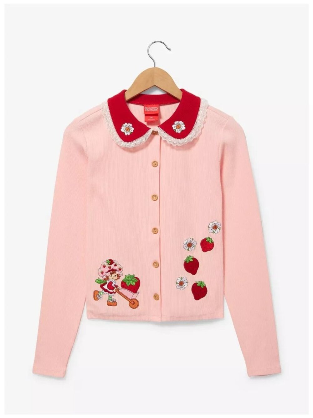Strawberry Shortcake Portrait Collared Women's Cardigan BoxLunch Exclusive Large
